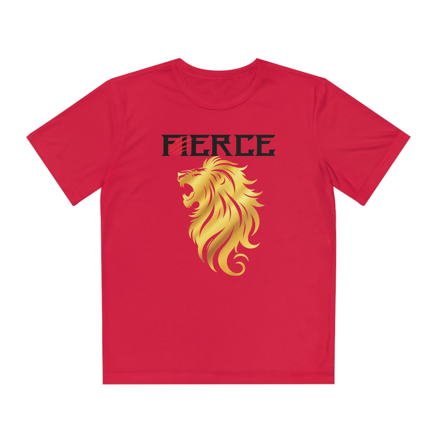 FIERCE GOLD LION Youth Athletic T-Shirt (Unisex)