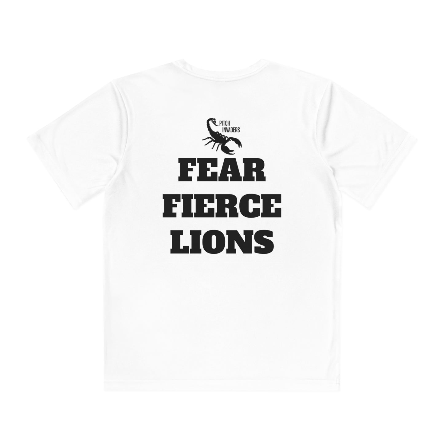FEAR FIERCE LIONS Youth Athletic T-Shirt (Unisex)