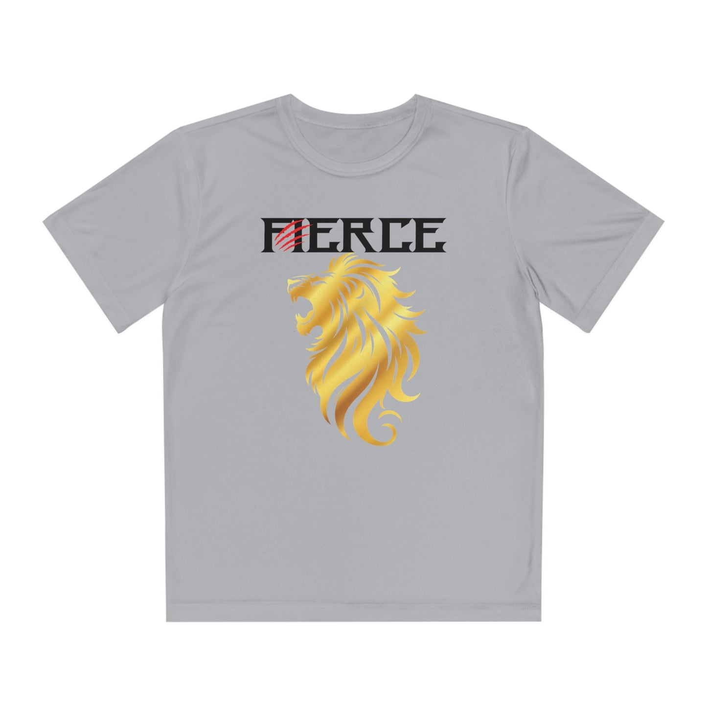 FIERCE GOLD LION Youth Athletic T-Shirt (Unisex)