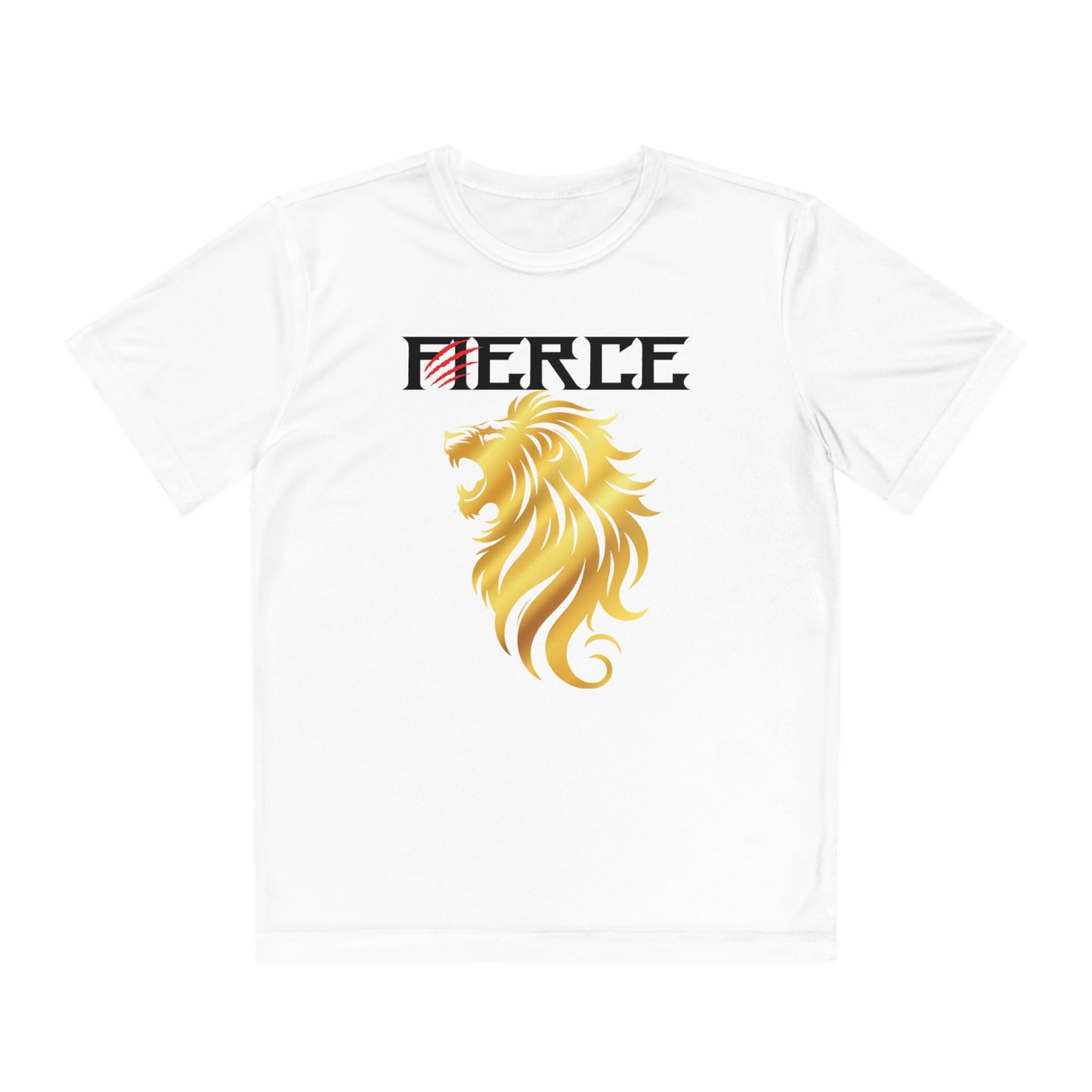 FIERCE GOLD LION Youth Athletic T-Shirt (Unisex)