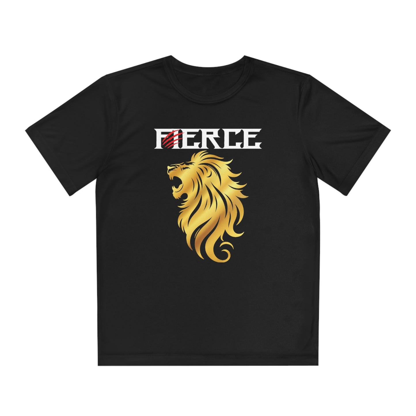 FIERCE GOLD LION Youth Athletic T-Shirt (Unisex)