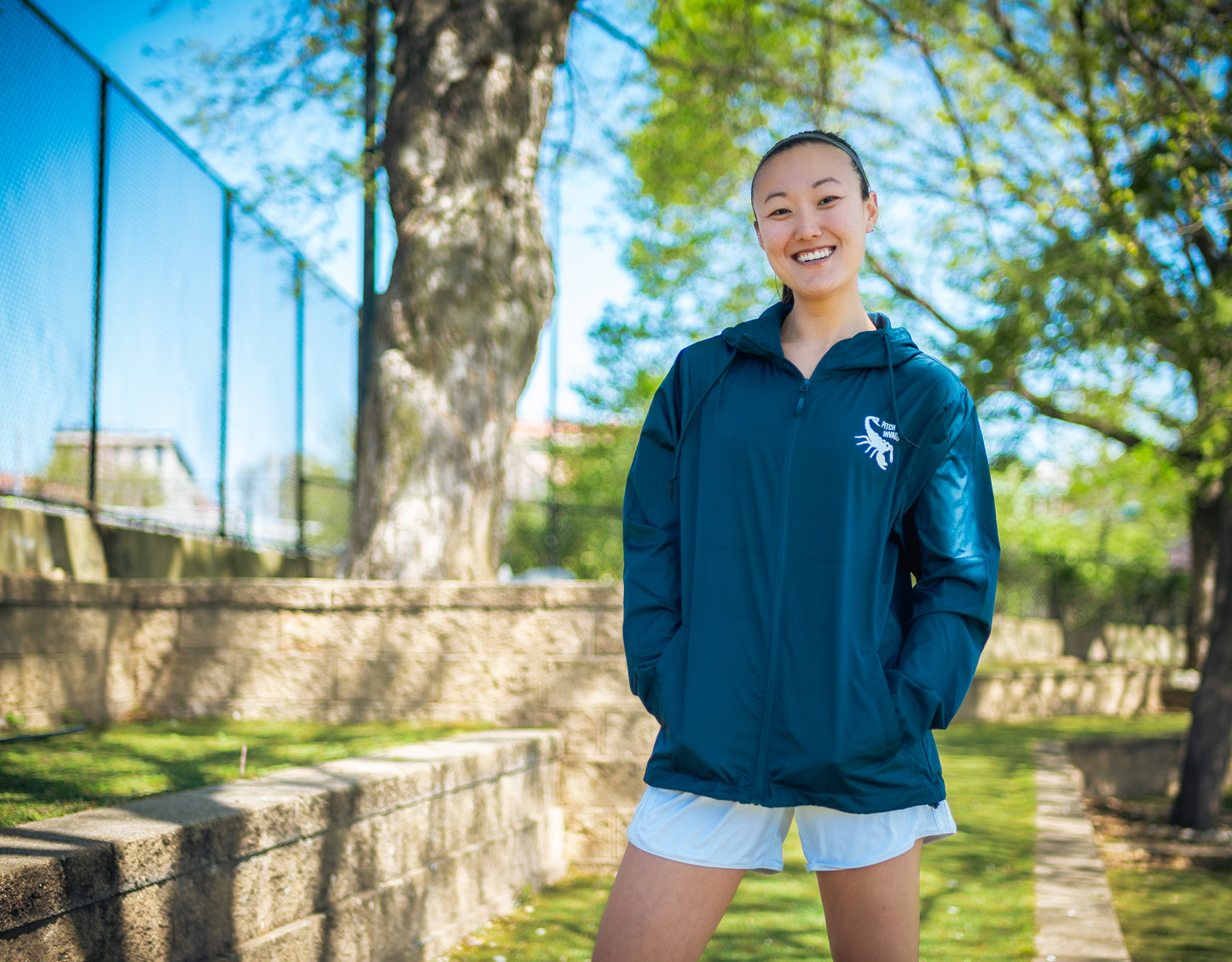 White Logo Windbreaker (Unisex)