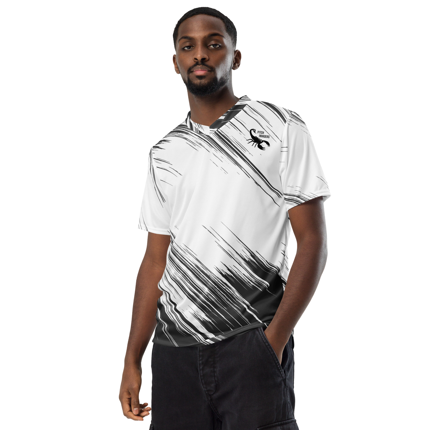 Pitch Invaders World Class Grey and White Jersey (Unisex)