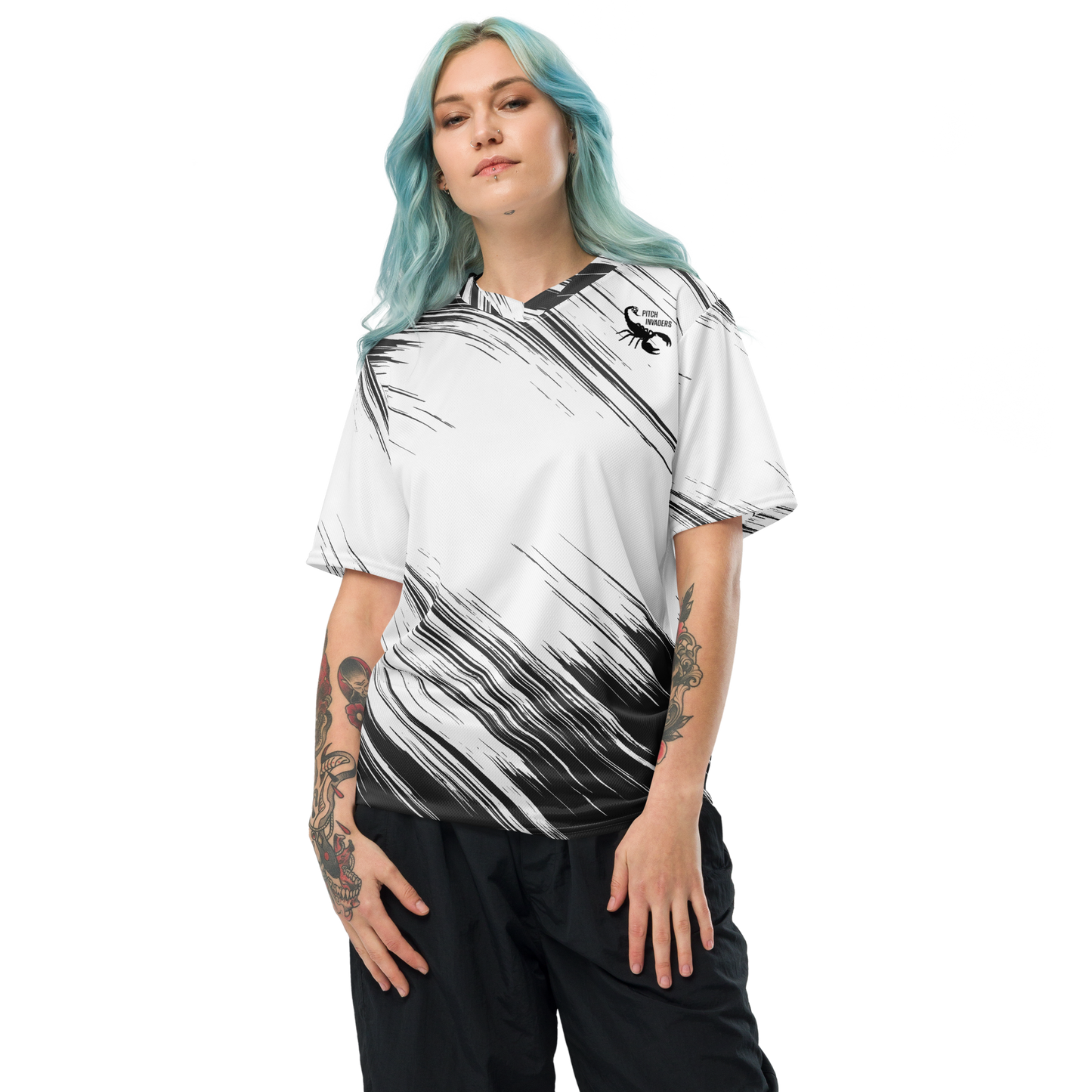 Pitch Invaders World Class Grey and White Jersey (Unisex)